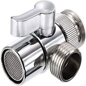 Ikodm - Polished Chrome Brass Sink Valve Diverter Faucet Splitter for Kitchen, Handheld Shower Head or Bathroom Sink Faucet Replacement Part Faucet