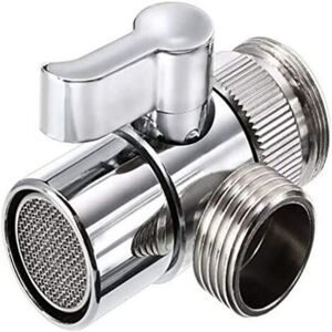 Gotrays - Polished Chrome Brass Sink Valve Diverter Faucet Splitter for Kitchen, Handheld Shower Head or Bathroom Sink Faucet Replacement Part Faucet