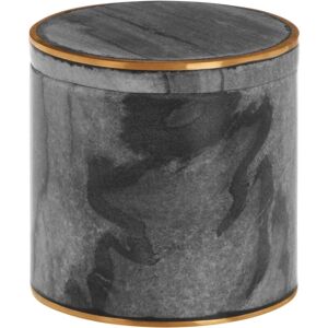 Premier Housewares - Grey Marble Brass Storage Pot/ Pots Storage Box With Lid Bathroom Storage Containers With Unique Design For Storing q Tips /
