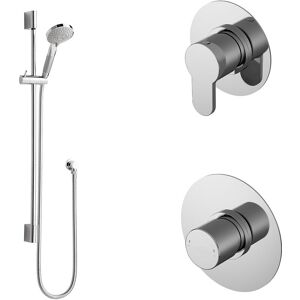Balterley - 1 Outlet Luxury Shower Bundle - Stop Tap, Temperature Control & Slide Rail Kit - Chrome