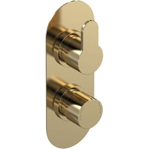 Balterley - Pride Round Concealed Thermostatic Twin Shower Valve with Diverter (2 Outlets) - Brushed Brass