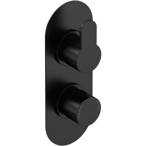 Balterley - Pride Contemporary Bathroom Concealed Round Twin Thermostatic Shower Valve with Diverter, 215mm, Matt Black