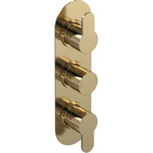 Balterley - Pride Round Concealed Thermostatic Triple Shower Valve with Diverter (3 Outlets) - Brushed Brass