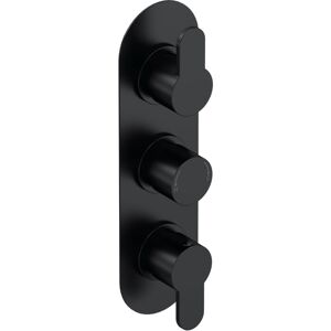 Balterley - Pride Contemporary Bathroom Concealed Round Triple Thermostatic Shower Valve, 280mm, Matt Black