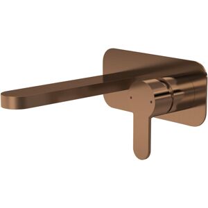 Pride Round Wall Mount 2 Tap Hole Basin Mixer Tap & Back Plate - Brushed Bronze - Balterley