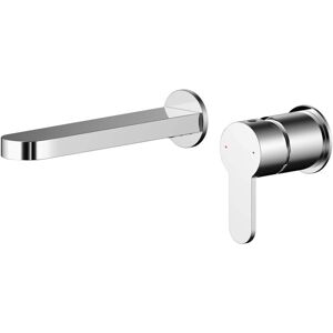 BALTERLEY Round Wall Mount 2 Tap Hole Bathroom Basin Mixer Tap - Chrome