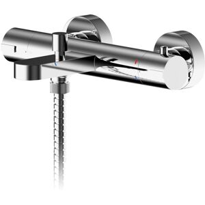 Balterley - Contemporary Round Wall Mount Thermostatic Bath Shower Mixer Bar Valve Tap - Chrome