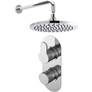 Pride Shower Bundle Concealed Round Twin Valve, Arm & Head Kit - Chrome Balterley