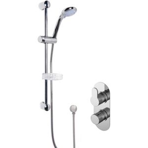 Pride Shower Bundle Concealed Round Twin Valve & Multi Function Handset Slide Rail Kit - Chrome Balterley