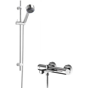 Balterley - Pride Wall Mount Thermostatic Bath Shower Mixer Tap with Linear Slide Rail Kit - Chrome