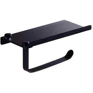 IKODM Promotion Stainless Steel Toilet Paper Holder Wall Mounted Phone Holder Black for Toilet Restroom Bathrooms