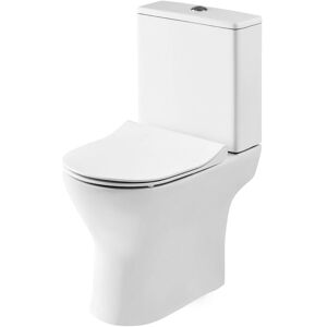 BALTERLEY Compact Rimless Toilet Pan, Cistern and Soft Close Sandwich Seat - 800mm x 375mm x 610mm