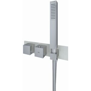 Rak Ceramics - rak Feeling Greige Square Horizontal Concealed Thermostatic Dual Control Shower Valve - RAKFSV2505SHS