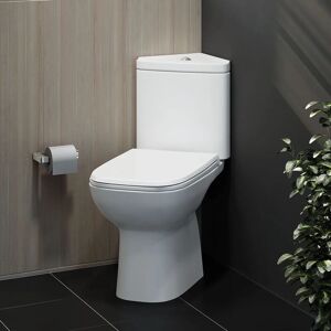 RAK CERAMICS Rak Origin Corner Toilet Space Saving Soft Close Seat Cloakroom Close Coupled