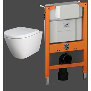 RAK CERAMICS Rak Resort Rimless Wall Hung Toilet with Ecofix 820mm Toilet Frame - Soft Close Seat