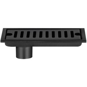 BEIJIYI Rectangular Floor Drain Plug, Black Stainless Steel, 20x10cm, with Double Filter for Toilet, Bathroom, Kitchen, Balcony