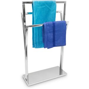 Relaxdays - Relaxday Towel Holder Stainless Steel With Three Rails 86 x 50 x 20 cm Free Standing Chromed Surface Varying Heights Modern Style