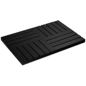 Relaxdays - Bamboo Bathmat, 61 x 40 cm, Non-slip Shower Rug for Bath, Shower, Sauna, Indoor & Outdoor, Black
