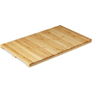Relaxdays - Bamboo Bath Mat, for the Bathroom, Stopper, Hygienic, Moisture-Resistant, 40x65 cm, Natural