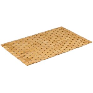 Relaxdays - Bamboo Mat, 60x40 cm, Non-Slip, for Shower or Sauna, Bathroom Accessory, Decorative, Rollable, Natural