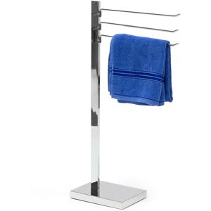 Relaxdays - Towel Rack with 3 Towel Rails, h x w x d: approx. 78 x 18 x 25 cm,Chrome-Plated Steel, Silver