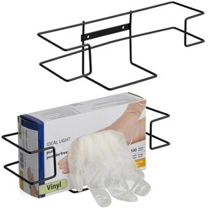 Relaxdays - Glove Dispensers, Set of 2, Holder for Disposable Boxes, Wall-Mounted, HxWxD: 9.5 x 28 x 9.5 cm, Iron, Black