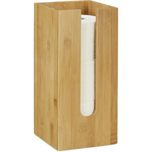 Relaxdays Toilet Roll Holder, Free-standing, Narrow, Storage, Bathroom Cabinet, 3 Rolls, HxWxD 33x15x15 cm, Natural