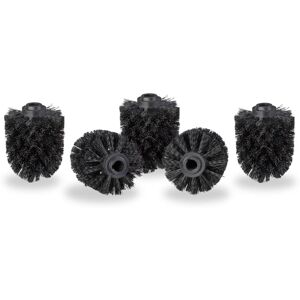 Set of 20 Relaxdays Toilet Brush Heads, Loose Toilet Brushes, 12 mm Threads, Replacement Heads, Diameter 7 cm, Black