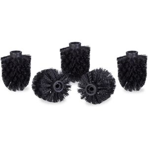 Relaxdays - Set of 10 Toilet Brush Head, Loose Toilet Brushes, 9.5 mm Threads, Replacement Heads, Diameter 8 cm, Black