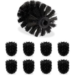 Relaxdays - Set of 36 Toilet Brush Replacement Heads, Pack Of wc Brushes, Plastic, 12 mm Thread, d: 7 cm, Black