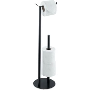 Relaxdays - Toilet Paper Holder, Free-Standing, Round Base, Spare Roll Storage for Bathroom, hwd: 62 x 20 x 17.5 cm, Black