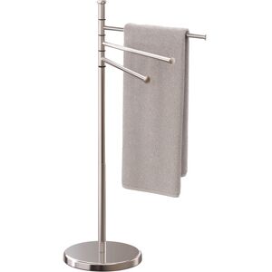 Relaxdays Towel Rack, 3 Rotating Rails, HWD: 85.5 x 42 x 22 cm, Stainless Steel, Bathroom, Holder, Drying Stand