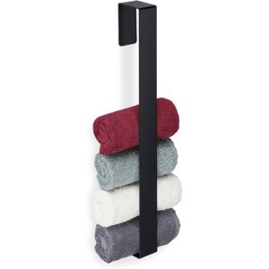 Relaxdays - 2x Towel Rails, Self-Adhesive, 430 Stainless Steel, Bathroom, Kitchen, Without Drilling, hwd: 45x4x6 cm, Black