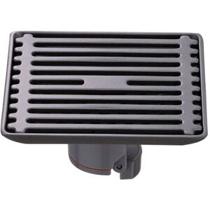 LINGHHANG Removable Stainless Steel Swivel Square Shower Drain with Pattern Cover (Black Shower Drain)