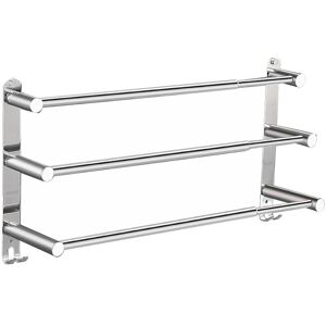 Linghhang - Retractable Bathroom Towel Rack 43-75cm, Stainless Steel Wall Mounted Towel Holder No Drilling
