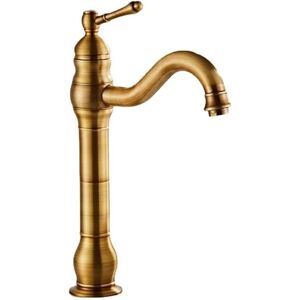 Ikodm - Retro all-copper basin faucet, bathroom sink, hot and cold water splash-proof faucet, antique style