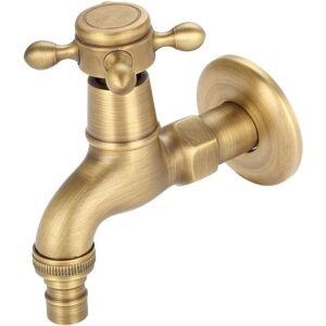 Linghhang - Antique Brass Faucet, Decorative Garden Outdoor Mixer Tap Washing Machine Vintage European Vintage Unique Wall Mounted