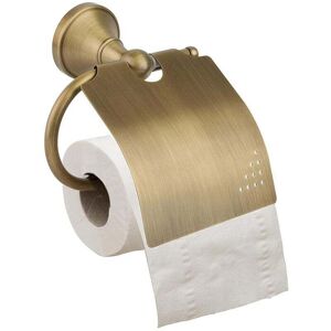 LINGHHANG Retro Toilet Paper Holder Wall Mounted Antique Brass Toilet Roll Holder Stand with Cover
