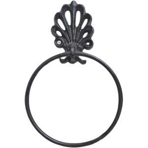 Linghhang - Retro Wrought Iron Towel Ring Towel Holder Paper Towel Rack Toilet Towel Holder Hanging Towel Hanger Bathroom Wall Mounted Accessories