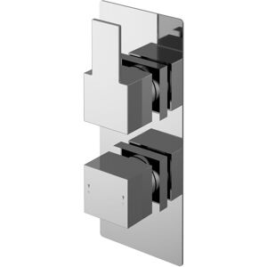 Balterley - Ripple Contemporary Bathroom Twin Concealed Thermostatic Shower Valve with Lever Handle, 215mm, Chrome