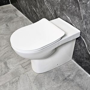 Roca - Debba/Toledo Comfort Height Rimless Back To Wall Toilet Pan Soft Close Seat