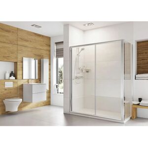 Roman Showering - Roman Haven 6 Sliding Shower Door with Optional Side Panel Chrome Made in the uk, 1100-Without Side Panel