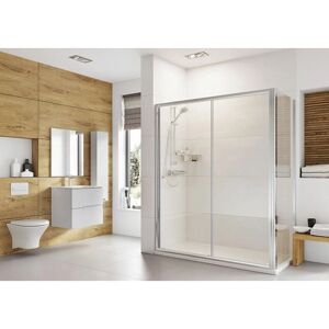 Roman Showering - Roman Haven 6 Sliding Shower Door with Optional Side Panel Chrome Made in the uk, 1000-Without Side Panel