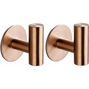 CYSLMUK (Rose Gold) 2 Pack Adhesive Bathroom Wall Hooks, No Drilling, Self Adhesive Bath Towel Hooks