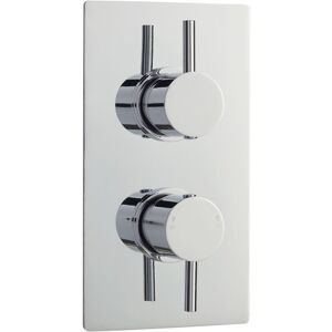 Balterley - Round Concealed Twin Thermostatic Shower Valve With Diverter (2 Outlets) - Chrome
