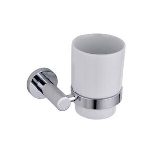 Nes Home - Round Single Glass Tumbler & Holder Chrome