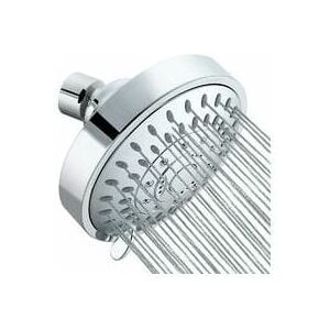 ZVD - Round Solar Shower Head, 4 Inch High Pressure Shower Head, Waterfall Shower Head, Anti-Limescale Chrome for Bathroom, Detachable Water Saving