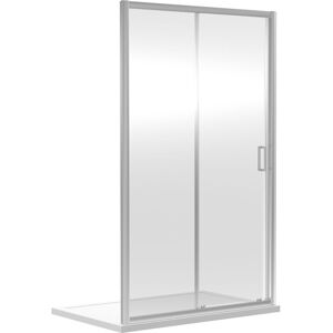 BALTERLEY 6mm Toughened Safety Glass Reversible Sliding Shower Door - 1200mm - Chrome