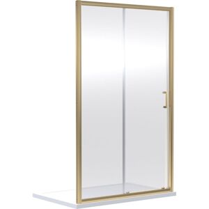 Balterley - Ruwa 6mm Toughened Safety Glass Sliding Shower Door - 1900 x 1200mm - Brushed Brass