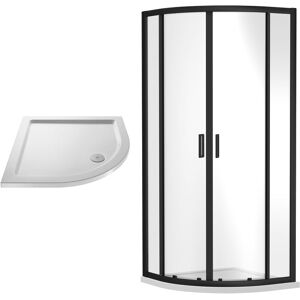 Balterley - Ruwa Shower Enclosure Bundle with Quadrant Enclosure & Slimline Tray - 900mm - Black/White